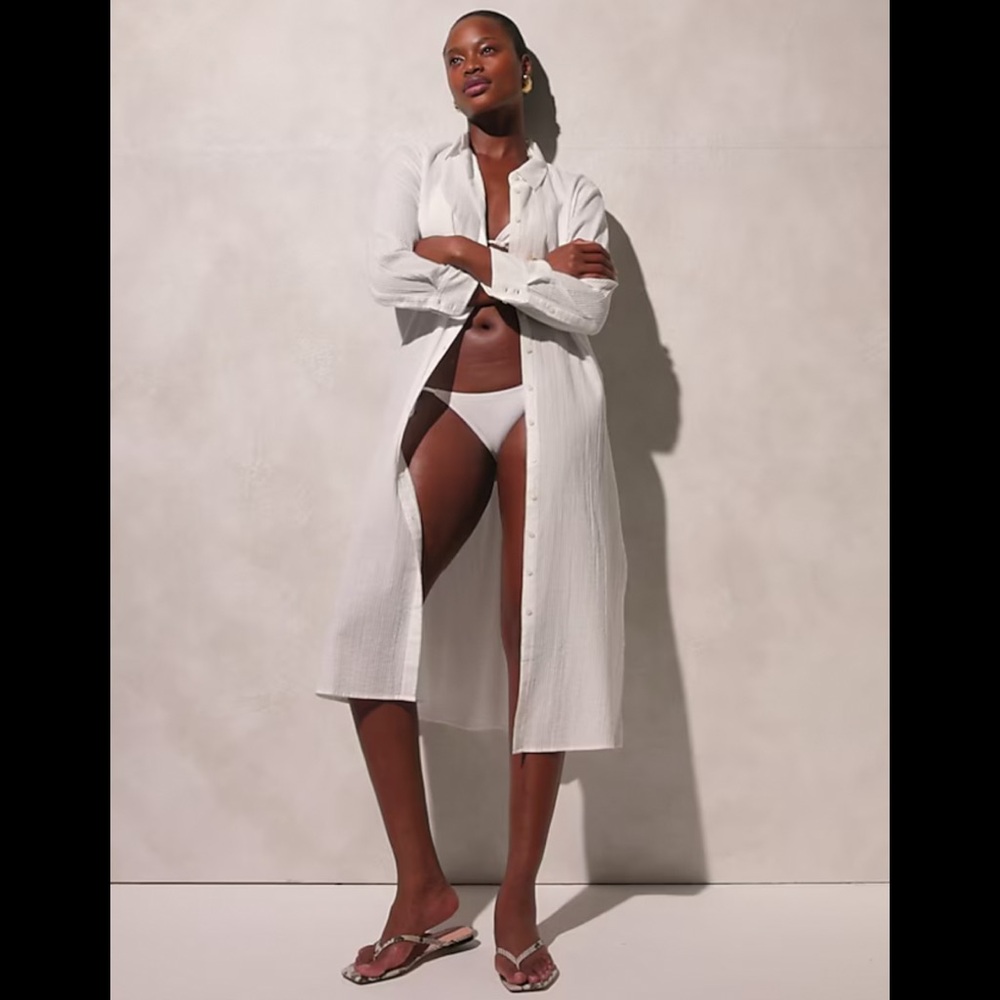 J. CREW White Swim Coverup